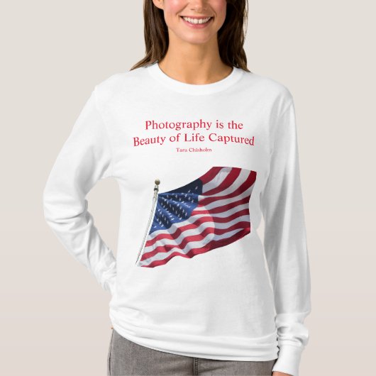 Amerikaanse vlag lange hoes T-Shirt (Voorkant)