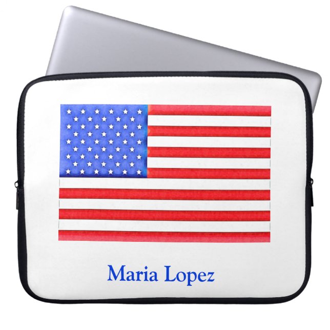  Amerikaanse vlag Laptop Sleeve (Voorkant)