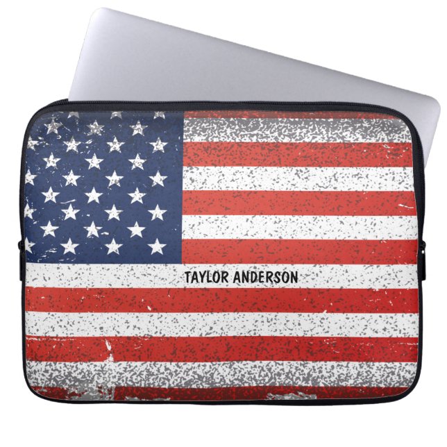  Amerikaanse vlag Laptop Sleeve (Voorkant)