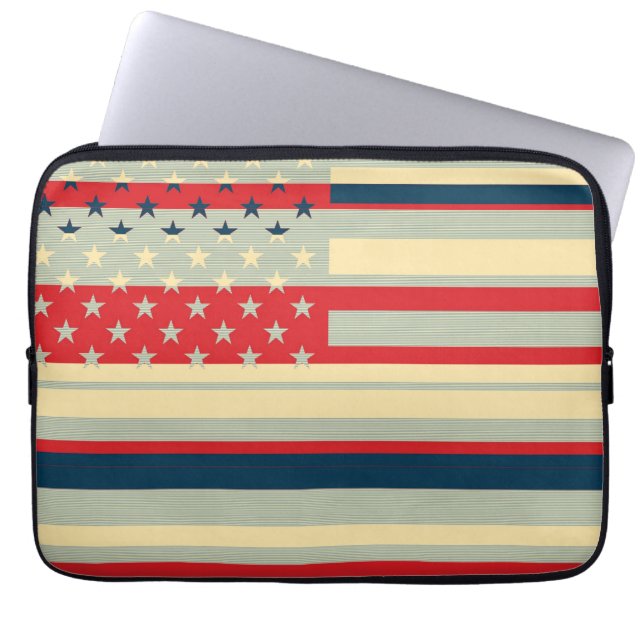 Amerikaanse vlag  laptop sleeve (Voorkant)