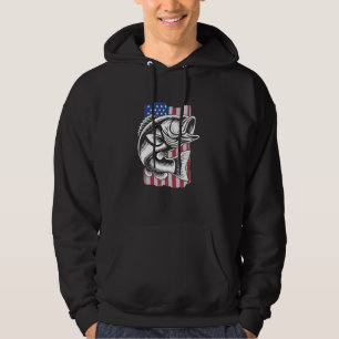 Amerikaanse vlag Largemouth Bass Gevist Hoodie