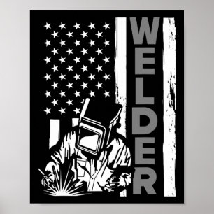 Amerikaanse vlag lasser Funny USA 4 juli lassen Poster