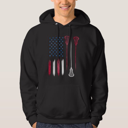 Amerikaanse vlag LAX USA Lacrosse Hoodie (Voorkant)