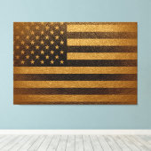 Amerikaanse vlag leder #2 canvas afdruk (Insitu (Houten vloer))