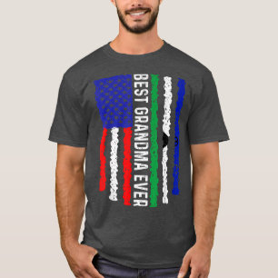 Amerikaanse vlag Lesotho vlag Beste grootmoeder oo T-shirt