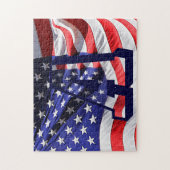 Amerikaanse vlag & letter "A" Foto Puzzle Legpuzzel (Verticaal)