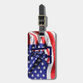 Amerikaanse vlag & Letter "A"-reisbiljet Bagagelab Bagagelabel (Voorkant verticaal)