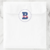 Amerikaanse vlag letter B Ronde Sticker (Tas)
