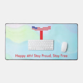 Amerikaanse Vlag Letter T Monogram Bureaumat (Keyboard & Muis)