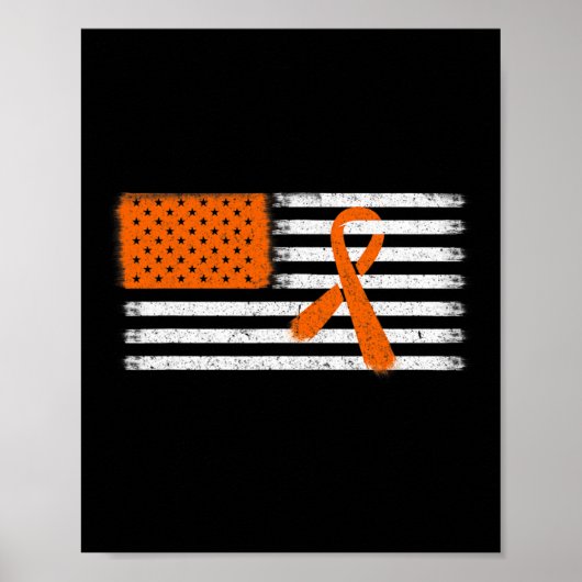 Amerikaanse vlag leukemie en multiple sclerose rib poster (Voorkant)