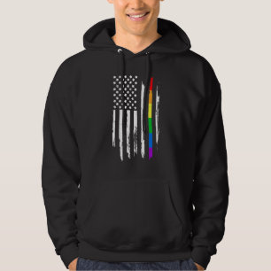 Amerikaanse vlag LGBT Pride Gay Lesbische Bisex Hoodie