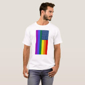 Amerikaanse vlag LGBT Pride Rainbow T-shirt (Voorkant volledig)