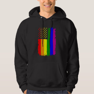 Amerikaanse vlag LGBT Rainbow Gift voor lesbiennes Hoodie