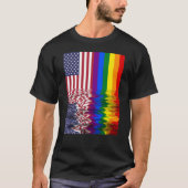 Amerikaanse vlag LGBT vlag Pride Rainbow-kleuren T-shirt (Voorkant)