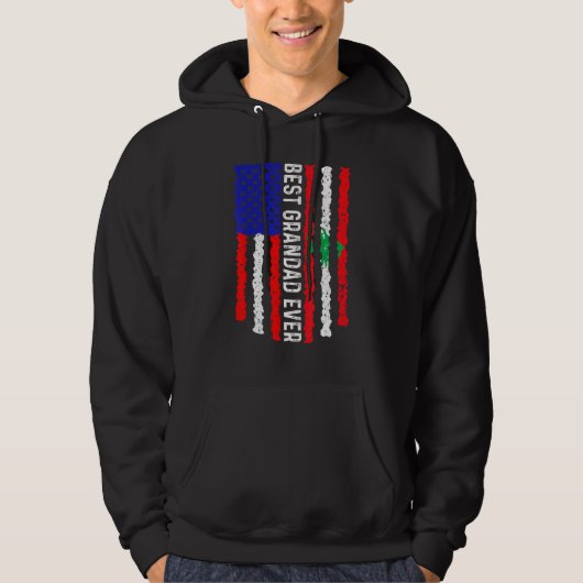 Amerikaanse vlag Libanese vlag Beste grootvader oo Hoodie (Voorkant)
