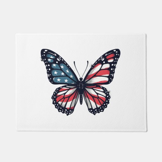Amerikaanse Vlag Libel Patriottisch 4 juli Rood  Deurmat (Voorkant)