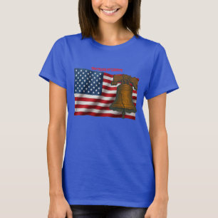 Amerikaanse vlag & Liberty Bell Onafhankelijkheids T-shirt