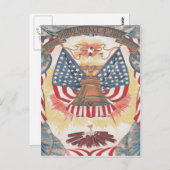 Amerikaanse vlag Liberty Bell vuurwerk Briefkaart (Voorkant / Achterkant)