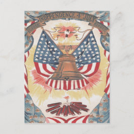 Amerikaanse vlag Liberty Bell Vuurwerk Briefkaart