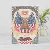 Amerikaanse vlag Liberty Bell vuurwerk Kaart (Staand voorkant)