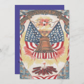 Amerikaanse vlag Liberty Bell vuurwerk Kaart (Voorkant / Achterkant)