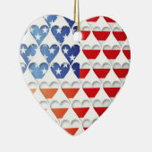 Amerikaanse Vlag Liefde Harten Keramisch Ornament (Rechts)