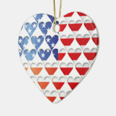 Amerikaanse Vlag Liefde Harten Keramisch Ornament (Links)