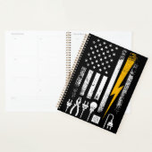 Amerikaanse vlag lijnwerker elektricien nutsbedrij planner (Display)