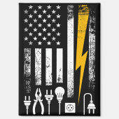 Amerikaanse Vlag Lijnwerker Elektromonteur Bliksem Magneet (Voorkant)
