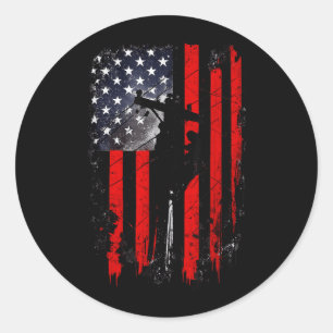 Amerikaanse vlag lijnwerker Patriotische elektrici Ronde Sticker