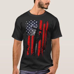 Amerikaanse vlag lijnwerker patriottische elektric t-shirt