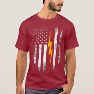 Amerikaanse vlag Lineman Cool T-shirt