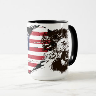 Amerikaanse vlag Lion Patriotic Mok