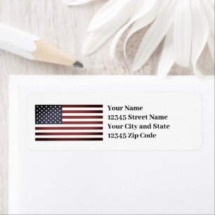Amerikaanse vlag logo aangepaste retour adreslabel etiket