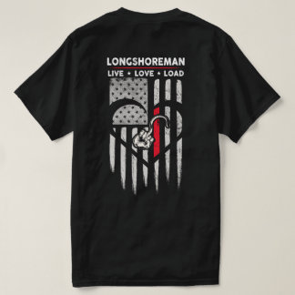 Amerikaanse vlag Longshoreman Decal T-shirt