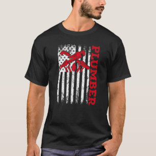 Amerikaanse Vlag Loodgieter 4 juli Patriottisch Vo T-shirt