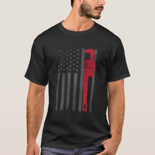 Amerikaanse vlag loodgieter loodgieterswerk werkn t-shirt