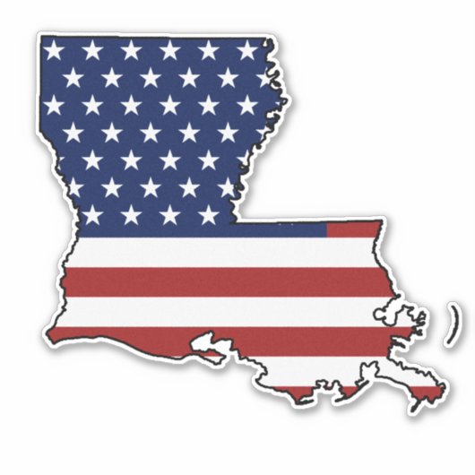 Amerikaanse vlag Louisiana Sticker (Voorkant)