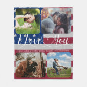 Amerikaanse vlag Love Photo collage Jubileum Valen Fleece Deken (Voorkant)