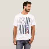 Amerikaanse vlag Luge Luger T-shirt (Voorkant volledig)