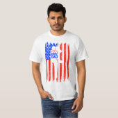 Amerikaanse vlag luid en rode honkbalpa t-shirt (Voorkant volledig)
