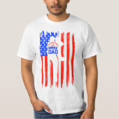 Amerikaanse vlag luid en rode honkbalpa t-shirt (Voorkant)