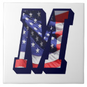 Amerikaanse vlag "M"-Tegel voor grote fotokeramisc Tegeltje (Voorkant)