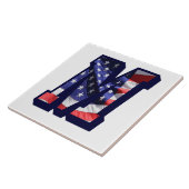 Amerikaanse vlag "M"-Tegel voor grote fotokeramisc Tegeltje (Zijkant)