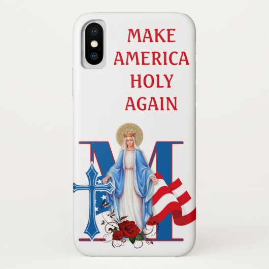 AMERIKAANSE VLAG MAAGD MARIA RELIGIEUZE ROZEN Case-Mate iPhone CASE (Achterkant)