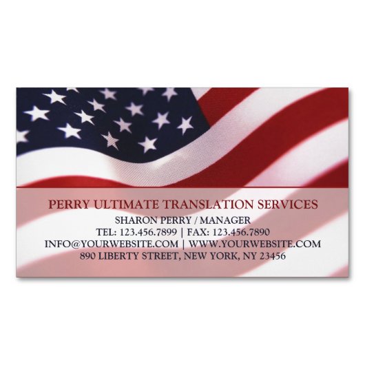 Amerikaanse vlag magnetisch visitekaartje (Voorkant)