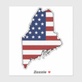 Amerikaanse vlag Maine Sticker (Vel)