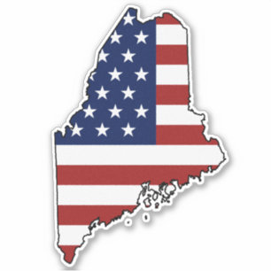 Amerikaanse vlag Maine Sticker
