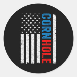 Amerikaanse vlag maïsgat bonen tas gooien speler C Ronde Sticker