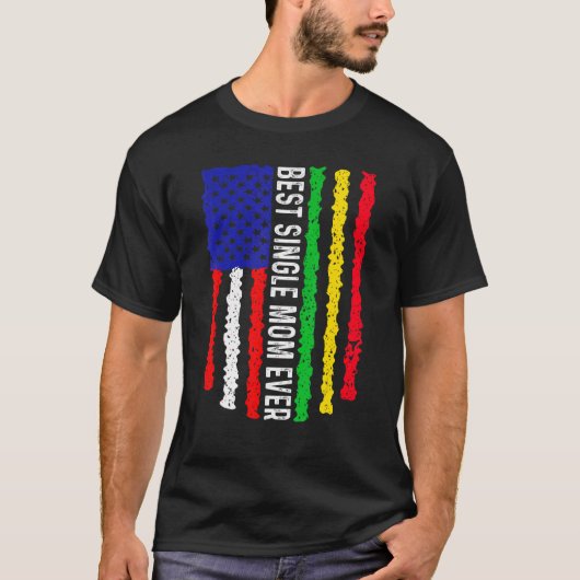 Amerikaanse vlag Mali vlag beste single mam ooit f T-shirt (Voorkant)